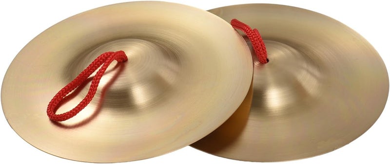 summina Mini Small Brass Hand Cymbals 5.8in Gong Band Rhythm Percussion Copper Rhythm Musical Instrument for Opera and Military Drums Performance Copper Hand Cymbal 1-pair - Image 1